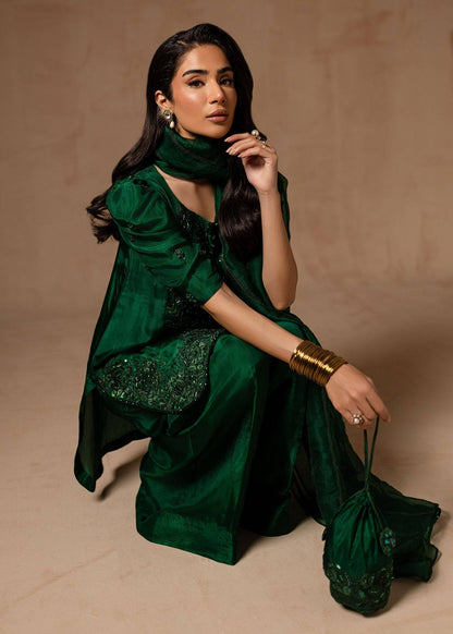 Maria Osama Khan | Noir Bliss Luxury Formals | Emerald Green by Maria Faisal - Registered Vendor of : Maria Osama Khan - type : Ladies Clothes - 100% original wedding dresses