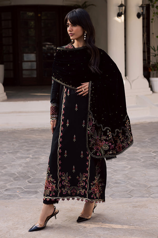 Nureh | Exclusive Leather Peach | NE-215 - Luxury Dress - available at Maria Faisal in UK and USA.