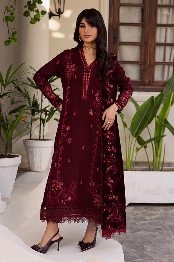 Nureh | Exclusive Leather Peach | NE-211 - Luxury Dress - available at Maria Faisal in UK and USA.