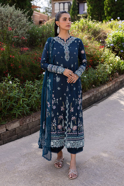 Qalamkar | Q Line Lawn 25 | QM-01 Bleu by Maria Faisal - Registered Vendor of : Qalamkar - type : Ladies Clothes - 100% original wedding dresses