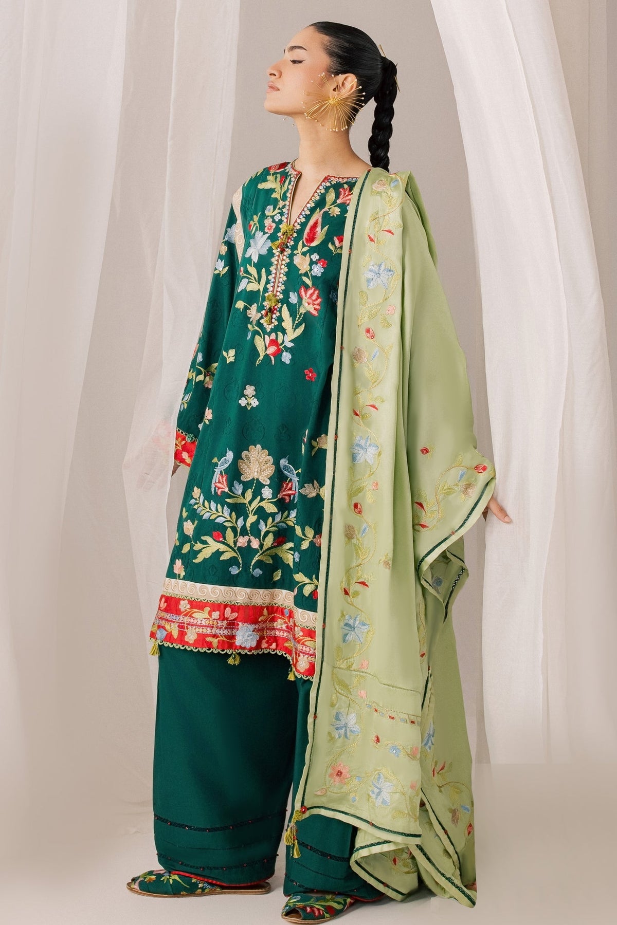 Elan | Stitched Pret 26 | DEODAR (EL26-12 A ST) - Luxury Dress - available at Maria Faisal in UK and USA.