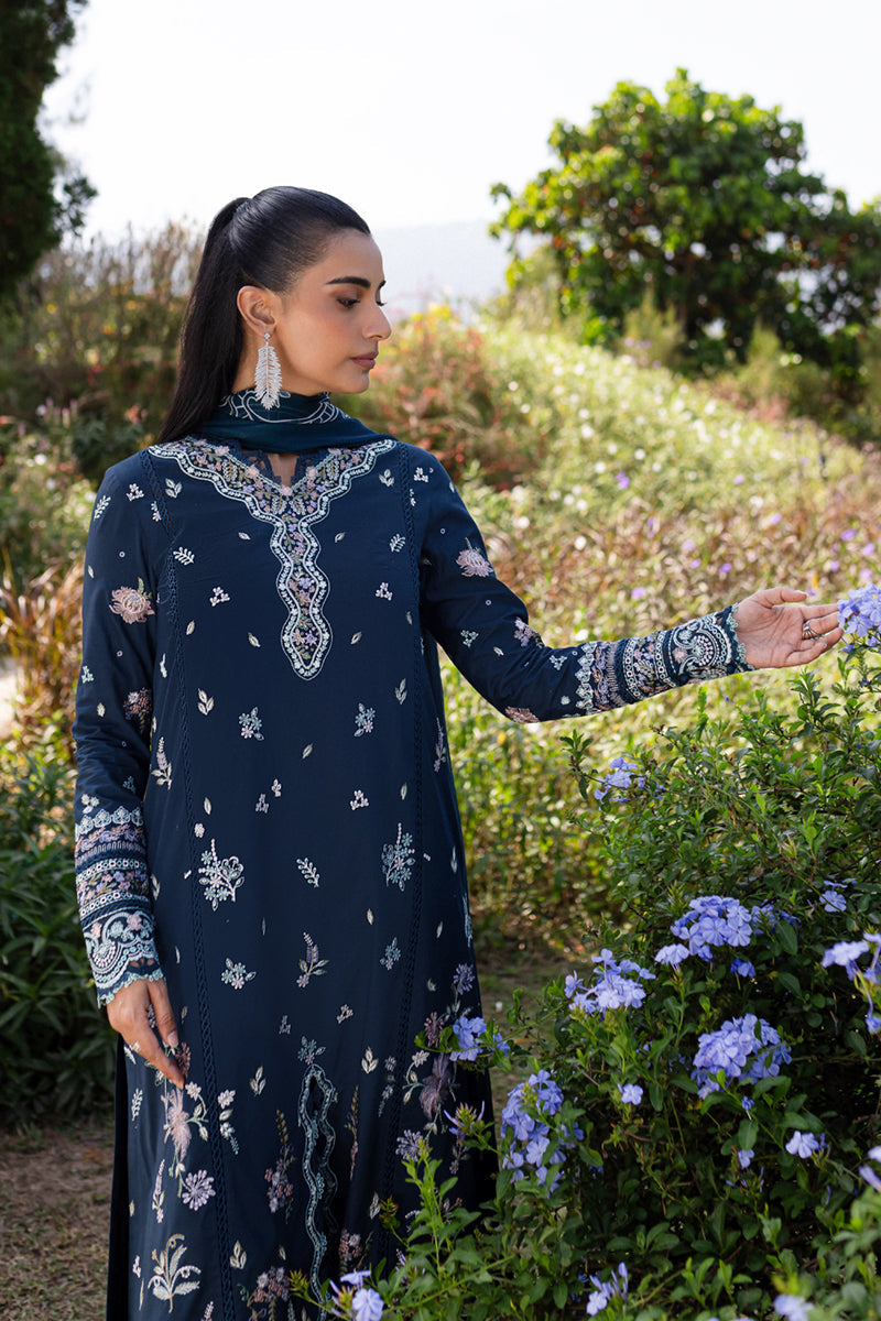 Qalamkar | Q Line Lawn 25 | QM-01 Bleu by Maria Faisal - Registered Vendor of : Qalamkar - type : Ladies Clothes - 100% original wedding dresses