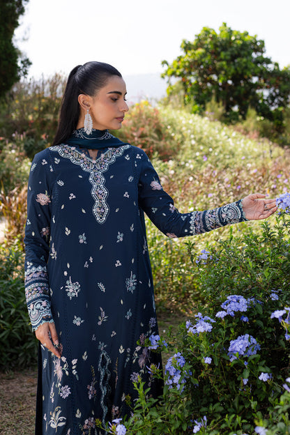 Qalamkar | Q Line Lawn 25 | QM-01 Bleu by Maria Faisal - Registered Vendor of : Qalamkar - type : Ladies Clothes - 100% original wedding dresses