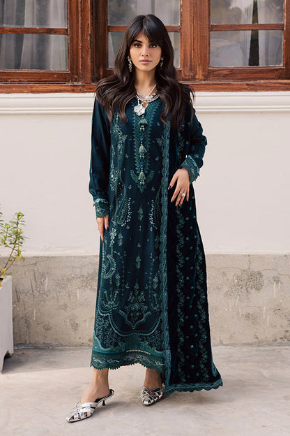 Nureh | Exclusive Leather Peach | NE-213 - Luxury Dress - available at Maria Faisal in UK and USA.