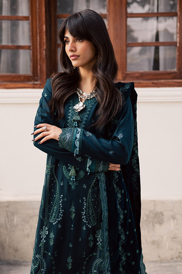 Nureh | Exclusive Leather Peach | NE-213 - Luxury Dress - available at Maria Faisal in UK and USA.