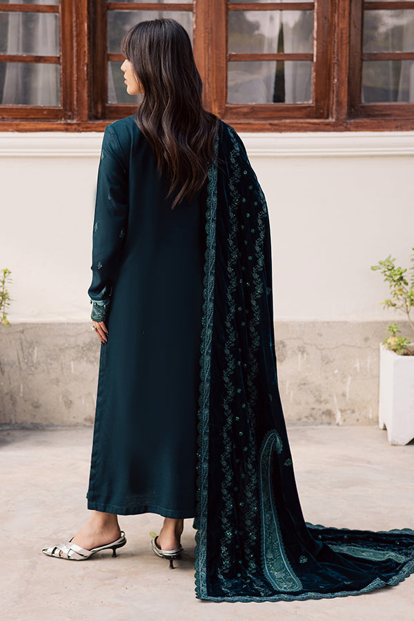 Nureh | Exclusive Leather Peach | NE-213 - Luxury Dress - available at Maria Faisal in UK and USA.