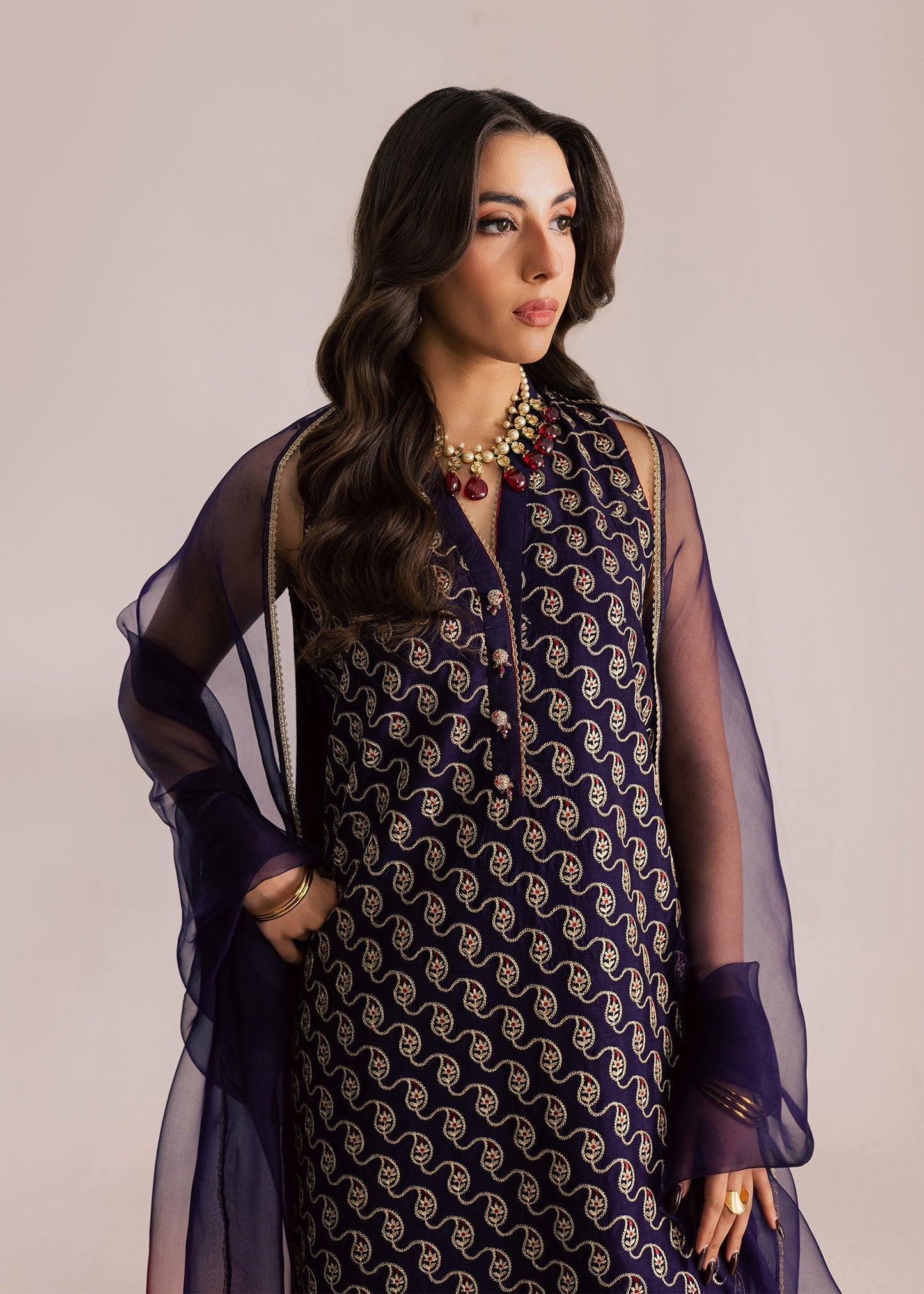 Sadaf Fawad Khan | Silk Luxury Pret 26 | Riham - Dress - available at Maria Faisal in UK and USA.