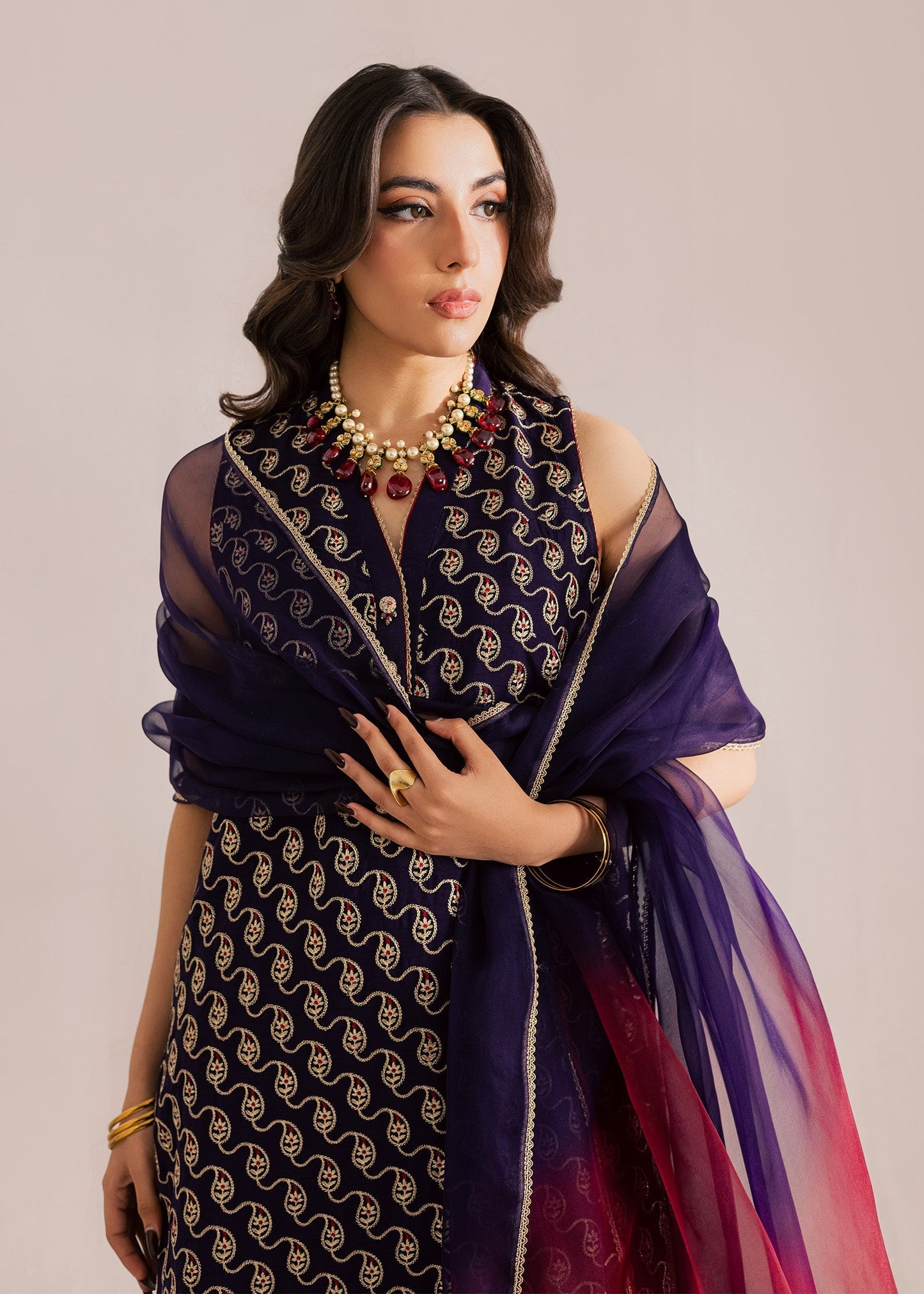 Sadaf Fawad Khan | Silk Luxury Pret 26 | Riham - Dress - available at Maria Faisal in UK and USA.