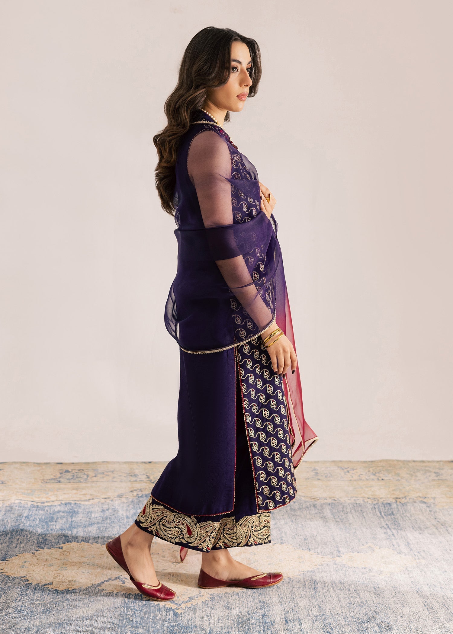 Sadaf Fawad Khan | Silk Luxury Pret 26 | Riham - Dress - available at Maria Faisal in UK and USA.