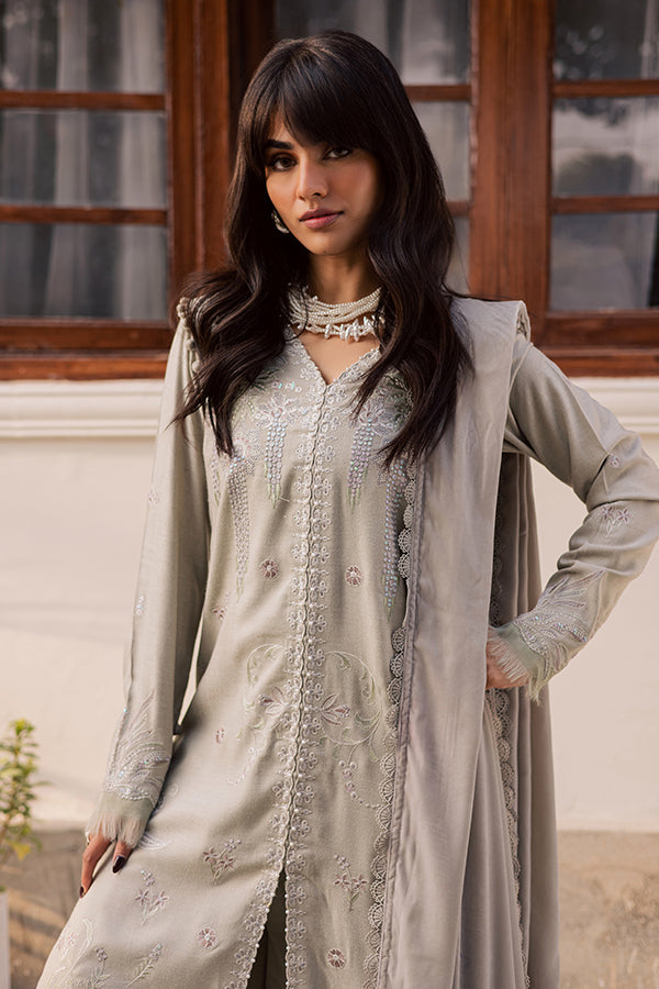 Nureh | Exclusive Leather Peach | NE-214 - Luxury Dress - available at Maria Faisal in UK and USA.