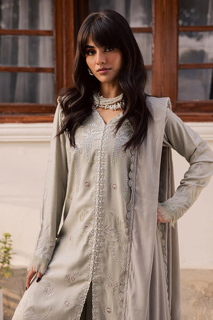 Nureh | Exclusive Leather Peach | NE-214 - Luxury Dress - available at Maria Faisal in UK and USA.