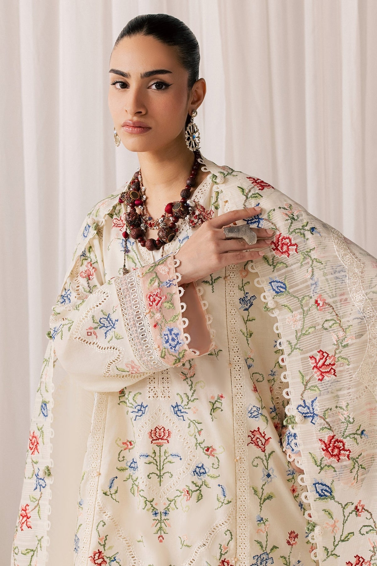 Elan | Stitched Pret 26 | SOZRAAG (EL26-03 B ST) - Luxury Dress - available at Maria Faisal in UK and USA.