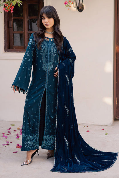 Nureh | Exclusive Leather Peach | NE-210 - Luxury Dress - available at Maria Faisal in UK and USA.