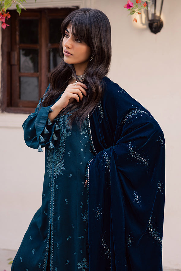 Nureh | Exclusive Leather Peach | NE-210 - Luxury Dress - available at Maria Faisal in UK and USA.