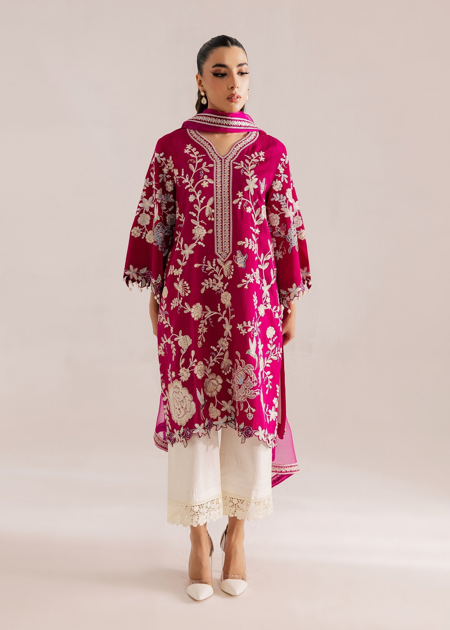 Sadaf Fawad Khan | Silk Luxury Pret 26 | Aaleen - Dress - available at Maria Faisal in UK and USA.