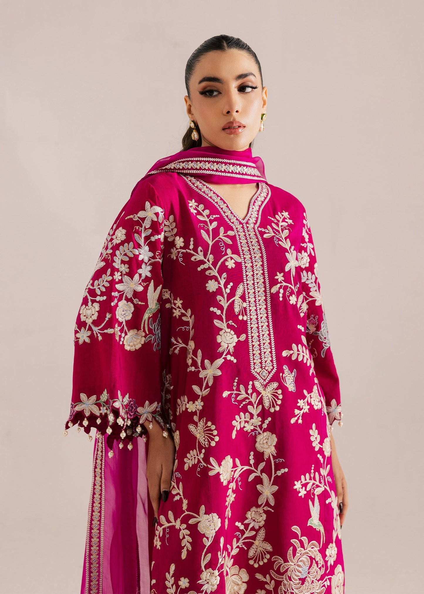 Sadaf Fawad Khan | Silk Luxury Pret 26 | Aaleen - Dress - available at Maria Faisal in UK and USA.