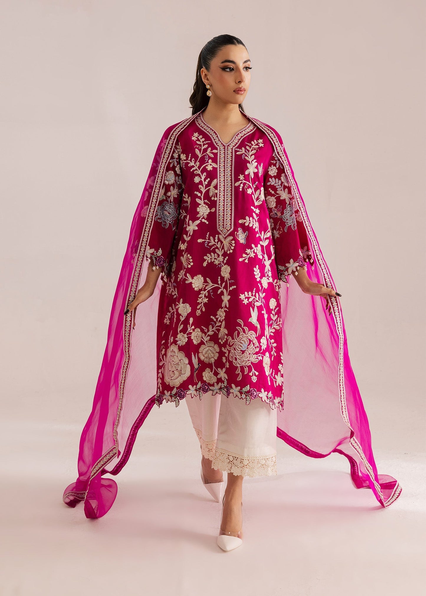 Sadaf Fawad Khan | Silk Luxury Pret 26 | Aaleen - Dress - available at Maria Faisal in UK and USA.