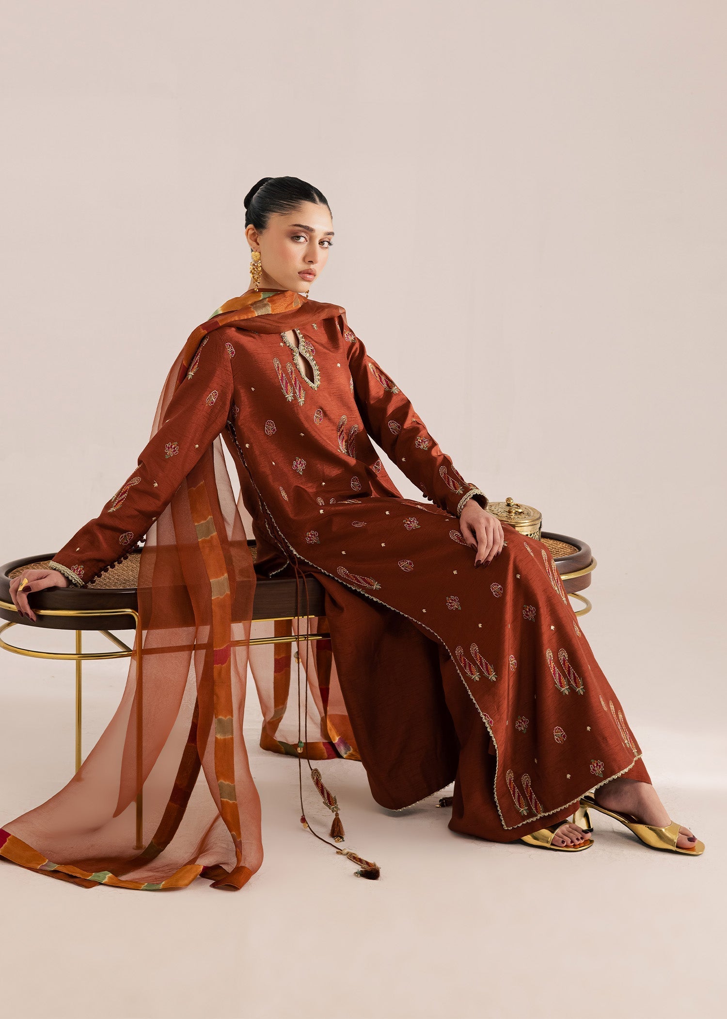 Sadaf Fawad Khan | Silk Luxury Pret 26 | Zaleh - Dress - available at Maria Faisal in UK and USA.