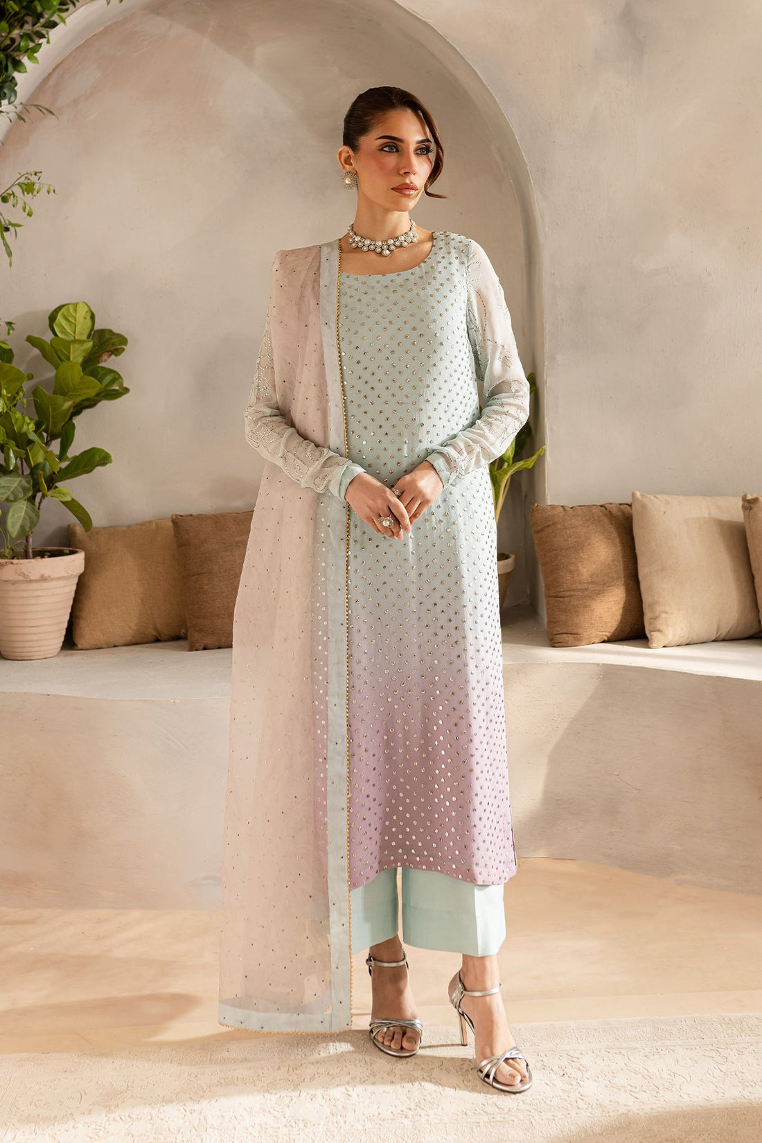 Vanya | Kaya Formals | KY-02 - Designer Dress with Intricate embroidery and embellishments. Shop elegent wedding dress at Maria Faisal.