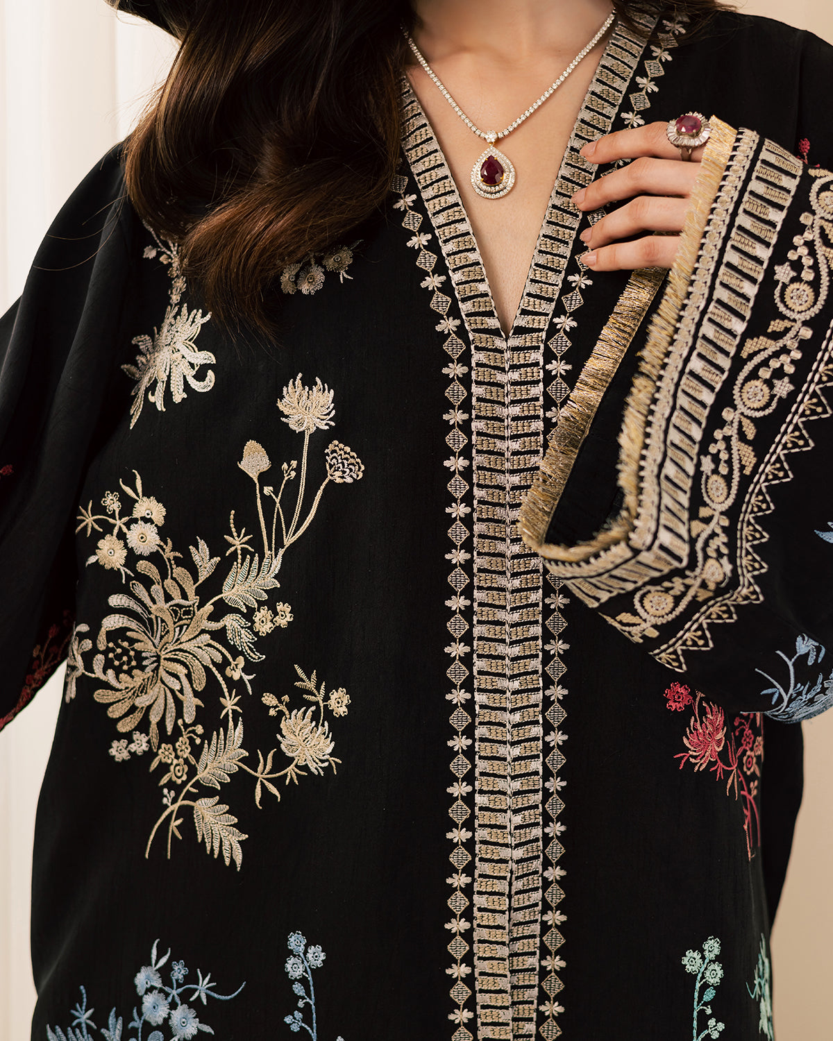 Sadaf Fawad Khan | Eva Luxury Pret 26 | Sable - Luxury Dress - available at Maria Faisal in UK and USA.