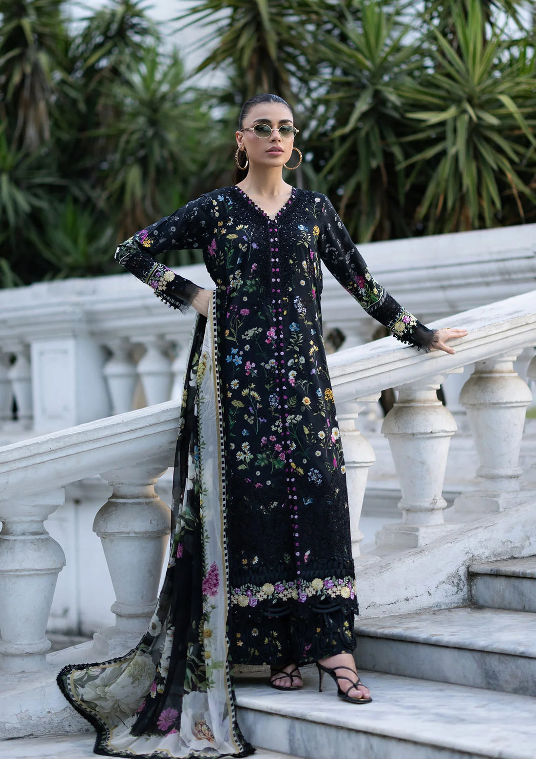 Elaf Premium | Signature Embroidered Lawn with Chiffon Collection 26 | ESG-2B SASHA - Luxury Dress - available at Maria Faisal in UK and USA.