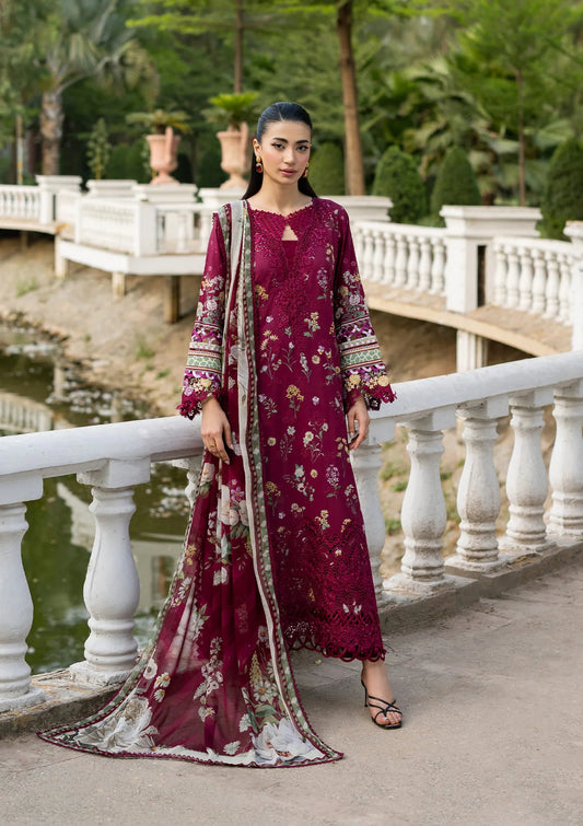 Elaf Premium | Signature Embroidered Lawn with Chiffon Collection 26 | ESG-2A NORA - Luxury Dress - available at Maria Faisal in UK and USA.