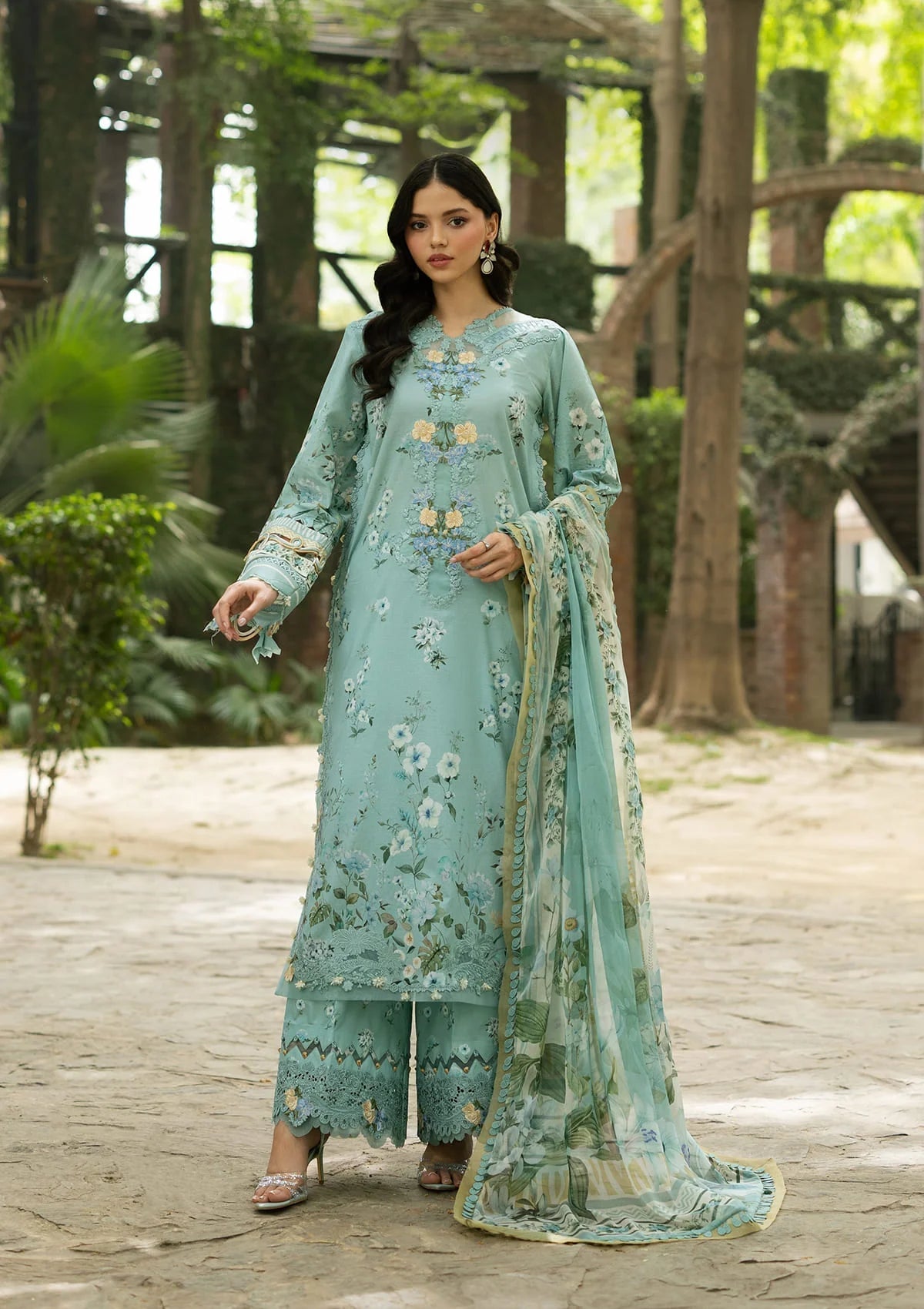 Elaf Premium | Signature Embroidered Lawn with Chiffon Collection 26 | ESG-6B ZARIA - Luxury Dress - available at Maria Faisal in UK and USA.