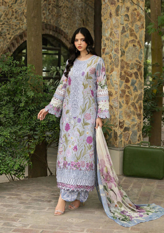 Elaf Premium | Signature Embroidered Lawn with Chiffon Collection 26 | ESG-5A ARIANA - Luxury Dress - available at Maria Faisal in UK and USA.