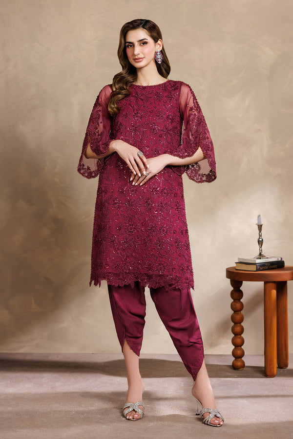 Zarif | Zayrah Formals | ZYR-SURKH-01 - Formal Dress - available at Maria Faisal in UK and USA.