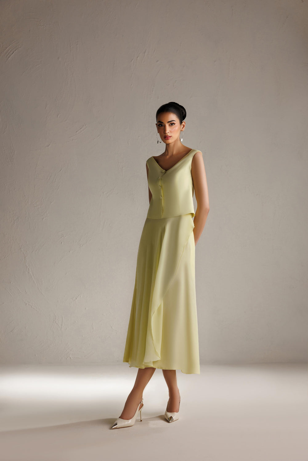 Caia | Basics 26 | LOOK 16 - Luxury Dress - available at Maria Faisal in UK and USA.