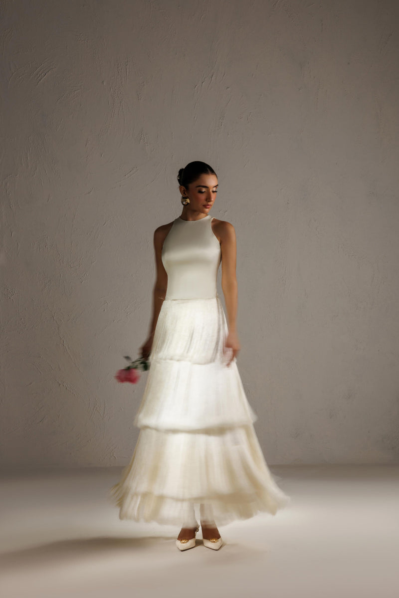 Caia | Basics 26 | Look 23 - Luxury Dress - available at Maria Faisal in UK and USA.