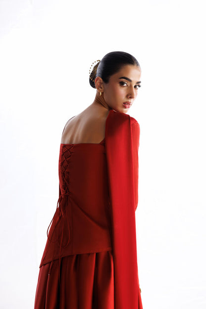 Caia | Basics 26 | Look 21 - Luxury Dress - available at Maria Faisal in UK and USA.