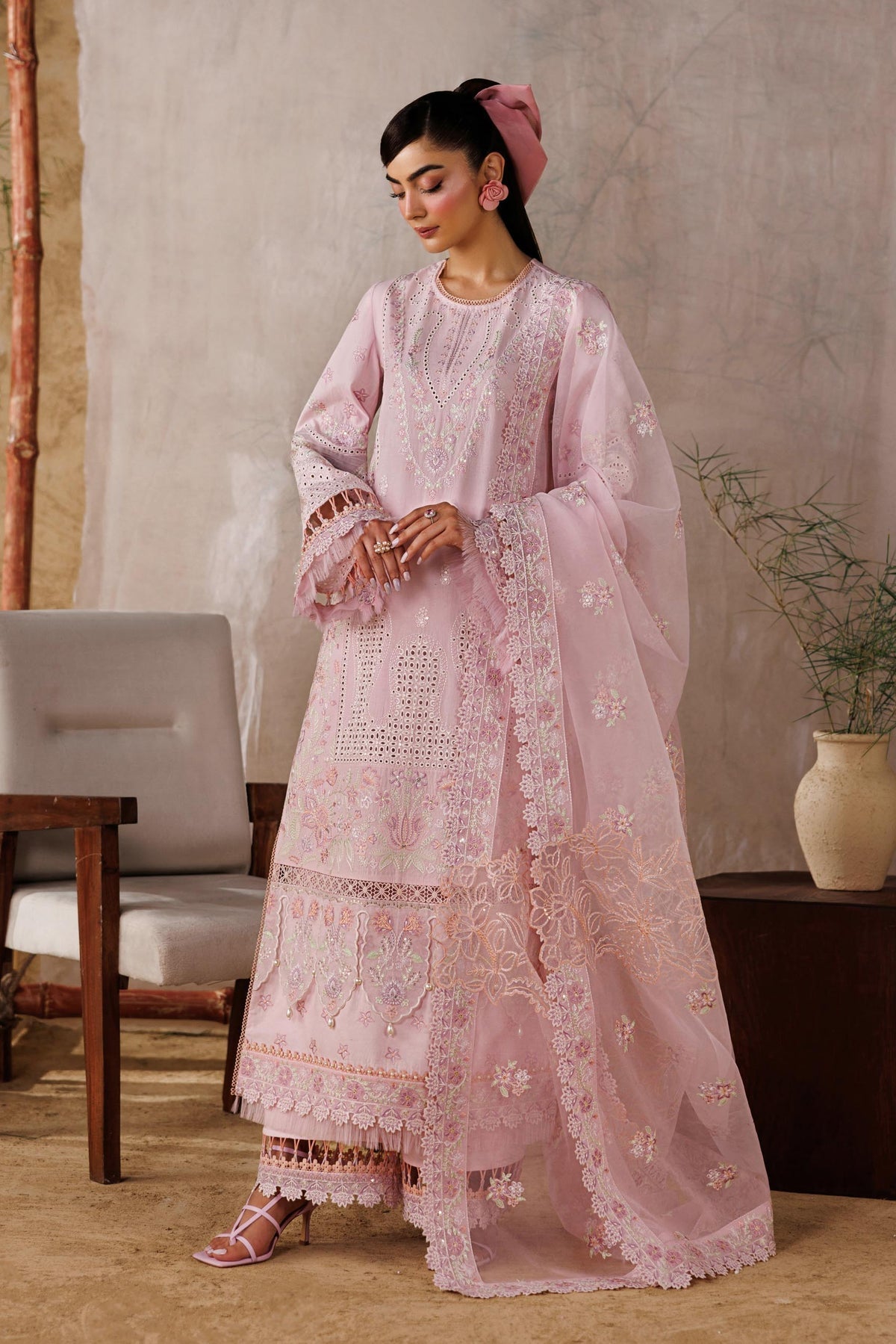 Akbar Aslam | Elea Lawn 26 | Porcelain - Luxury Dress - available at Maria Faisal in UK and USA.