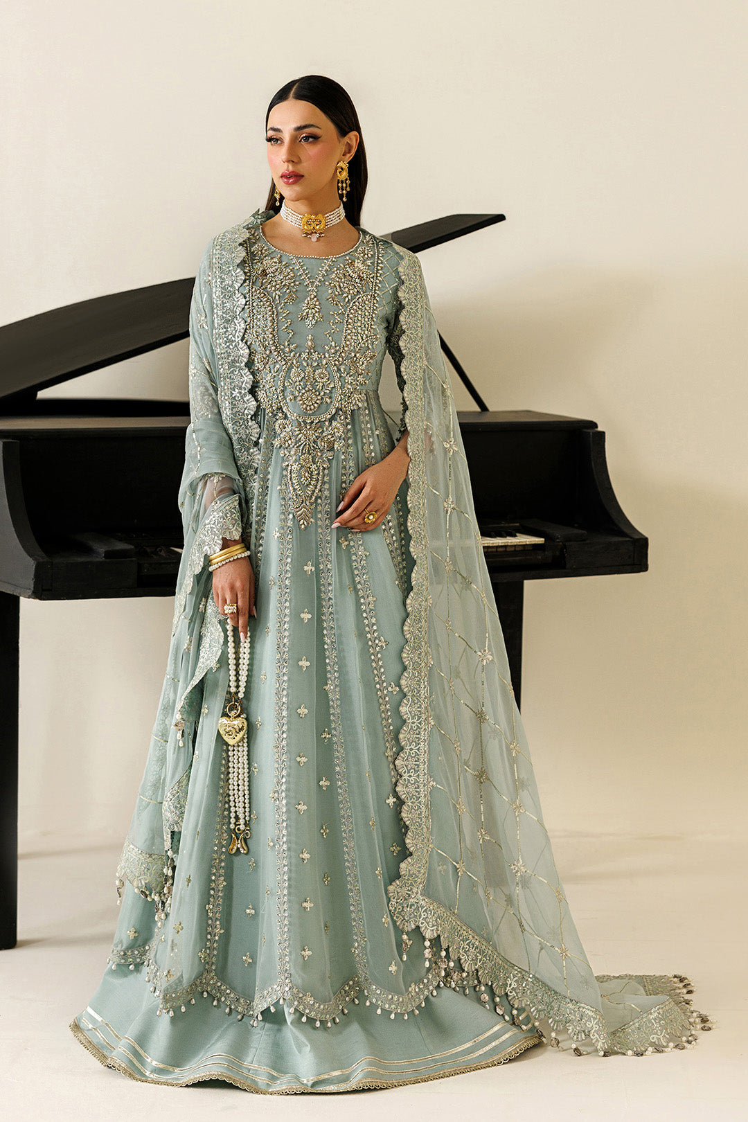 Alizeh | Aymal Luxury Bamber Chiffon | AF-BHM-4070-Sinoor - Formal Dress - available at Maria Faisal in UK and USA.