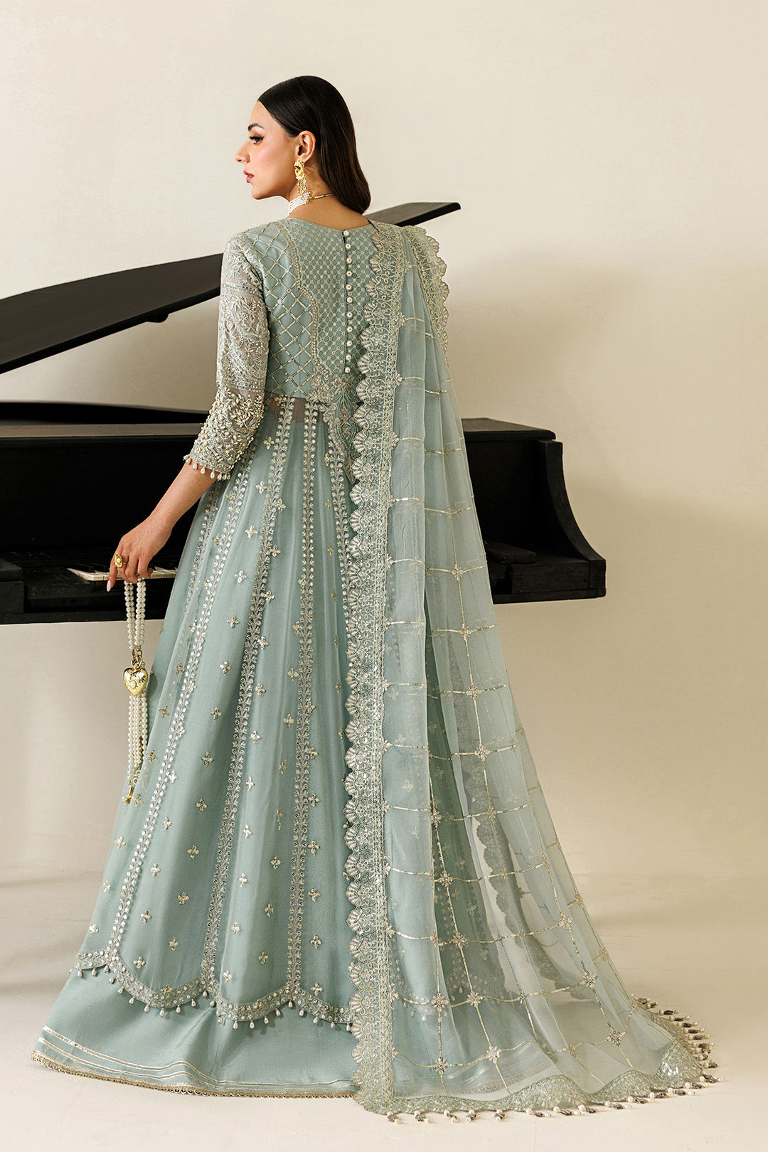 Alizeh | Aymal Luxury Bamber Chiffon | AF-BHM-4070-Sinoor - Formal Dress - available at Maria Faisal in UK and USA.