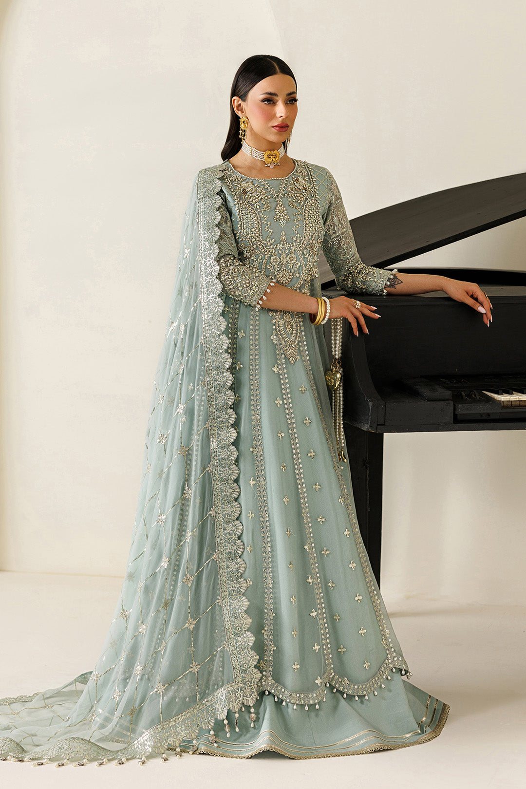 Alizeh | Aymal Luxury Bamber Chiffon | AF-BHM-4070-Sinoor - Formal Dress - available at Maria Faisal in UK and USA.