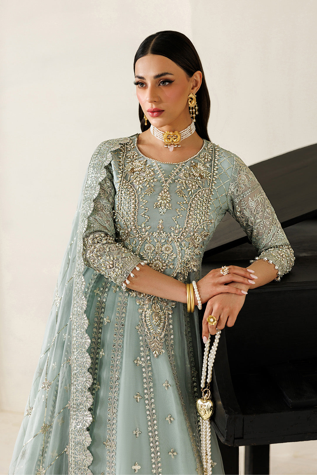 Alizeh | Aymal Luxury Bamber Chiffon | AF-BHM-4070-Sinoor - Formal Dress - available at Maria Faisal in UK and USA.
