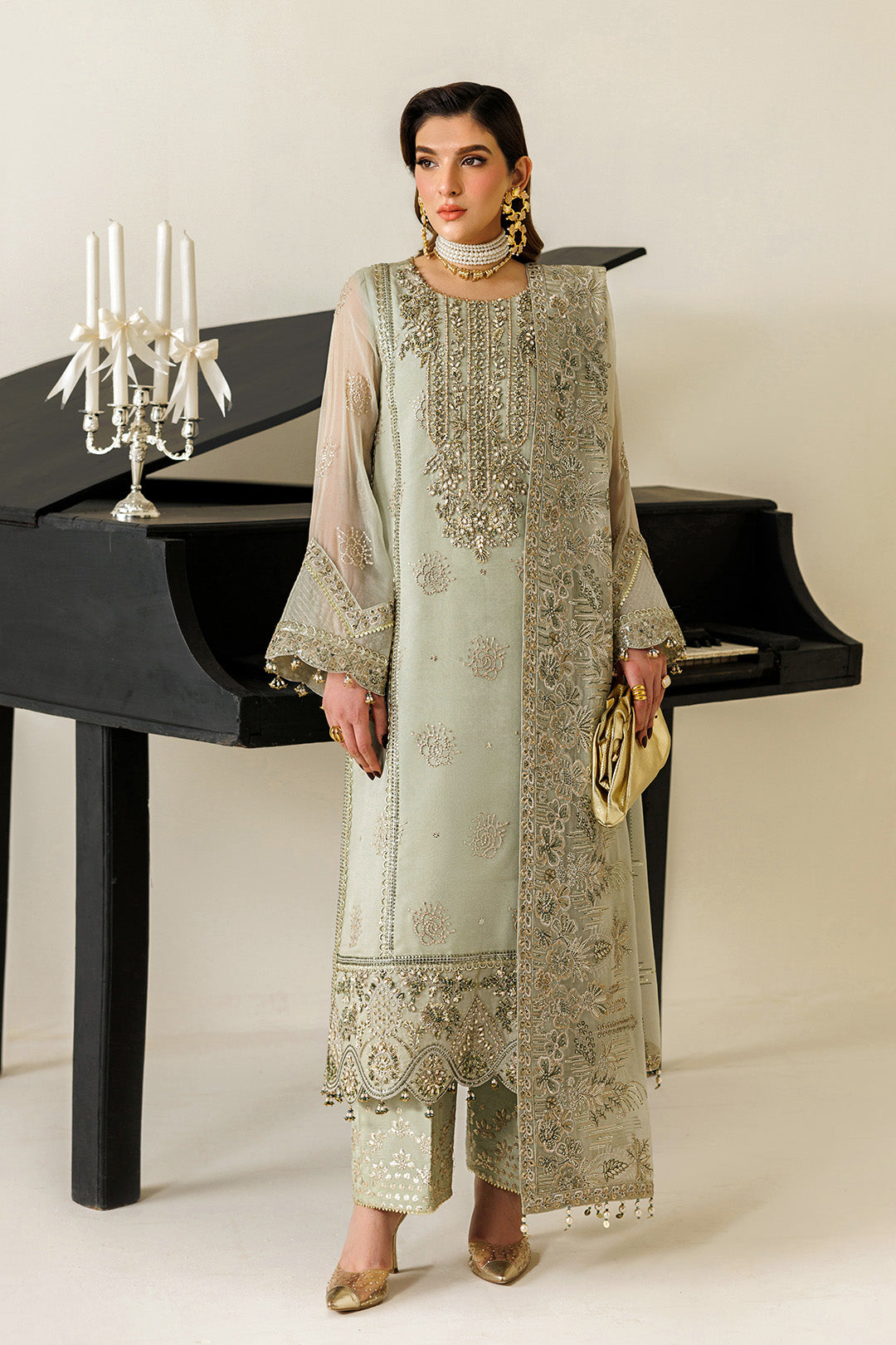 Alizeh | Aymal Luxury Bamber Chiffon | AF-BHM-4072-Javi - Formal Dress - available at Maria Faisal in UK and USA.