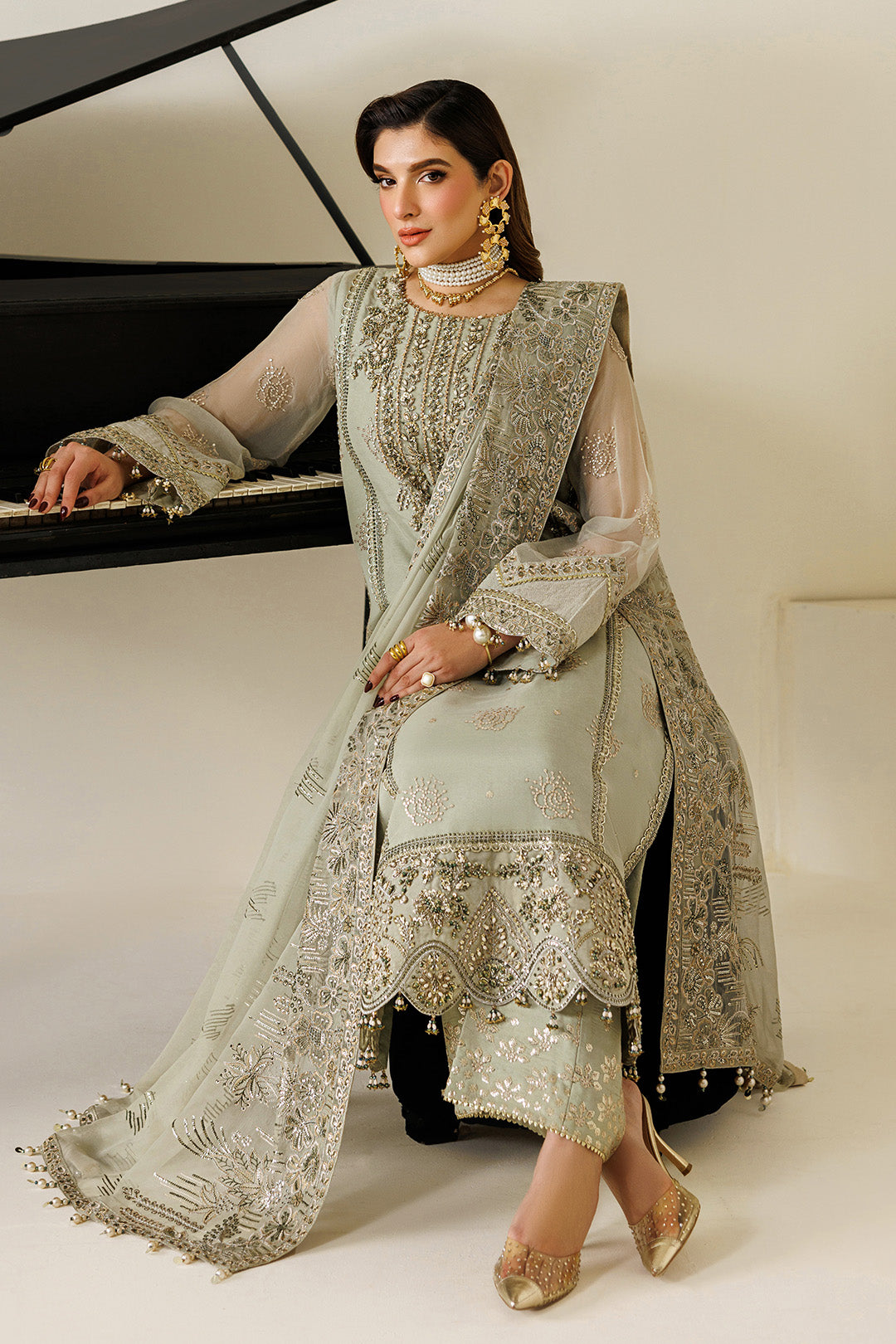 Alizeh | Aymal Luxury Bamber Chiffon | AF-BHM-4072-Javi - Formal Dress - available at Maria Faisal in UK and USA.