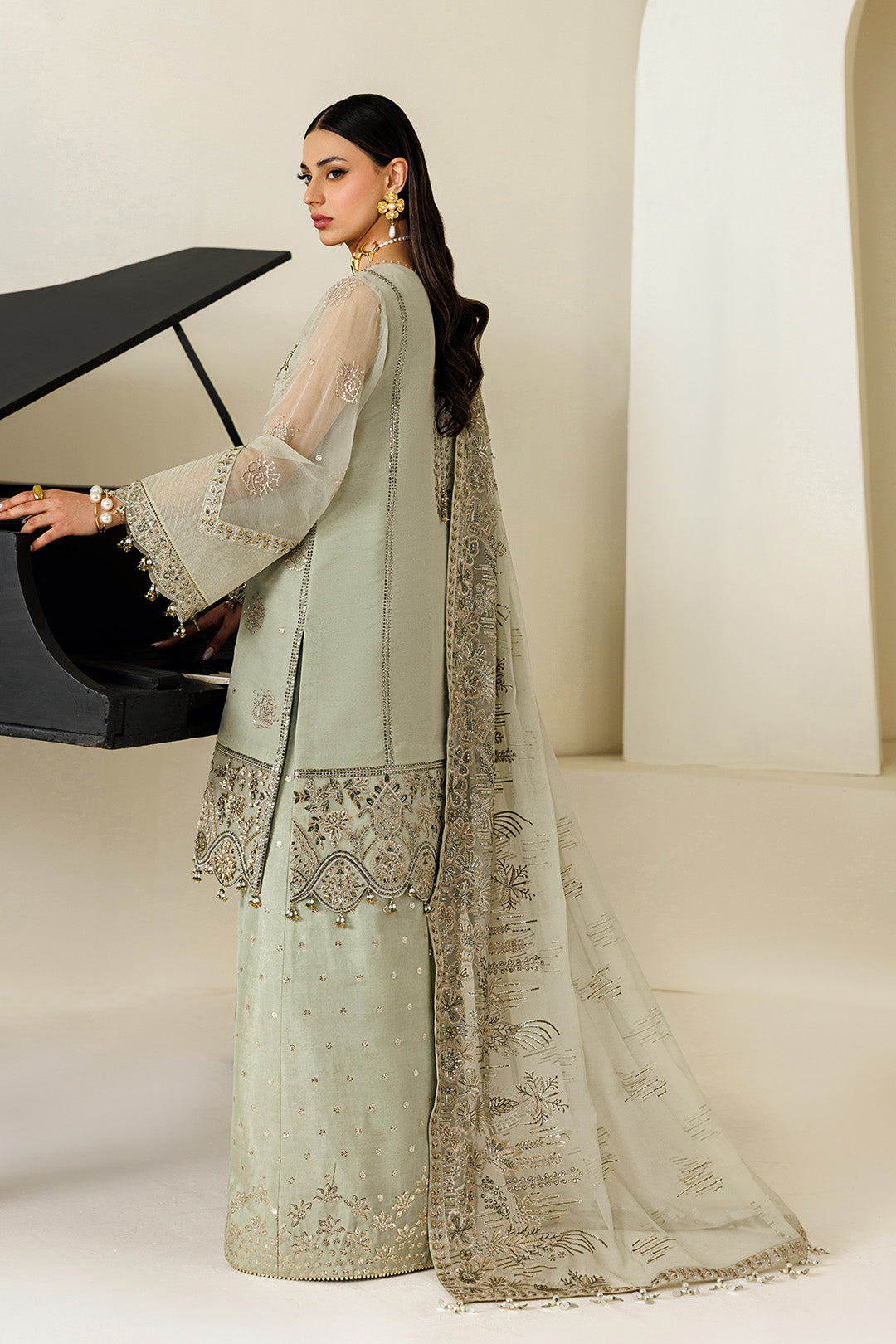Alizeh | Aymal Luxury Bamber Chiffon | AF-BHM-4072-Javi - Formal Dress - available at Maria Faisal in UK and USA.