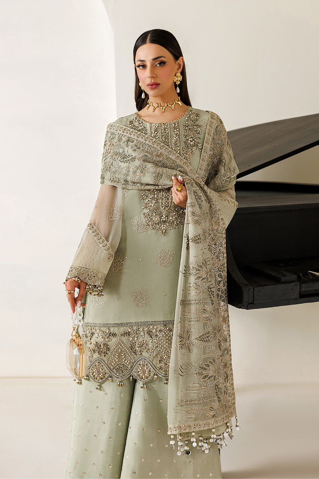 Alizeh | Aymal Luxury Bamber Chiffon | AF-BHM-4072-Javi - Formal Dress - available at Maria Faisal in UK and USA.