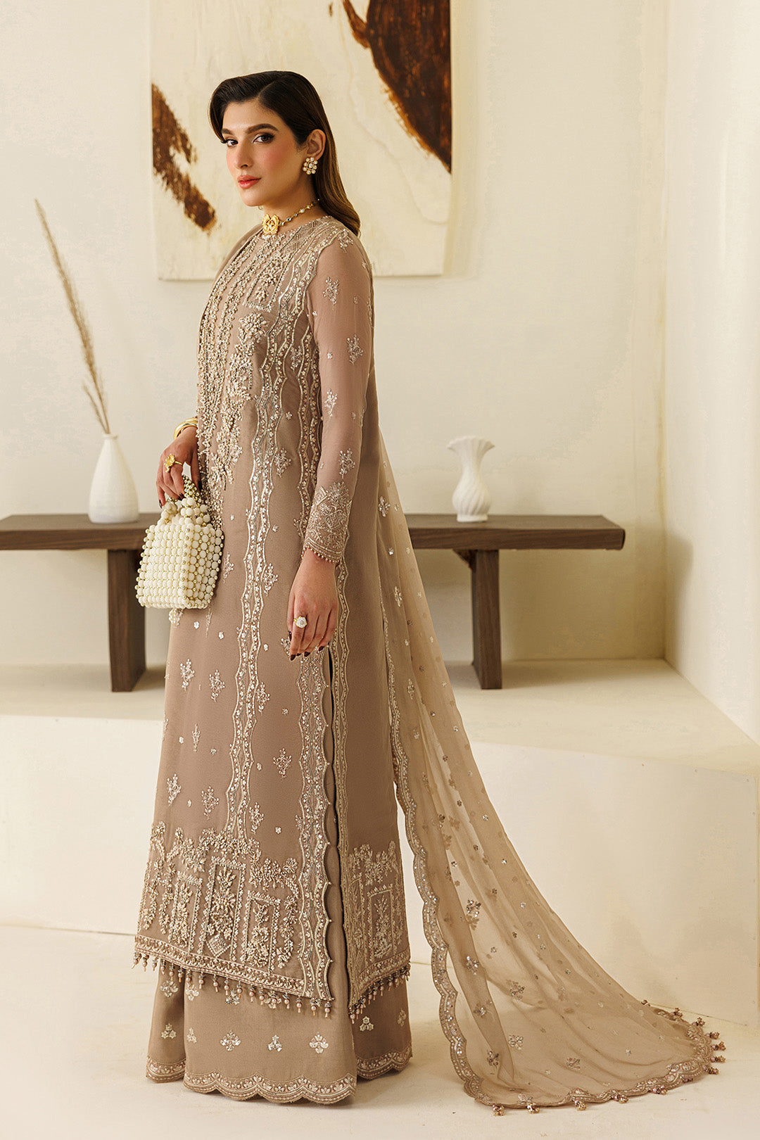 Alizeh | Aymal Luxury Bamber Chiffon | AF-BHM-4069-Dise - Formal Dress - available at Maria Faisal in UK and USA.