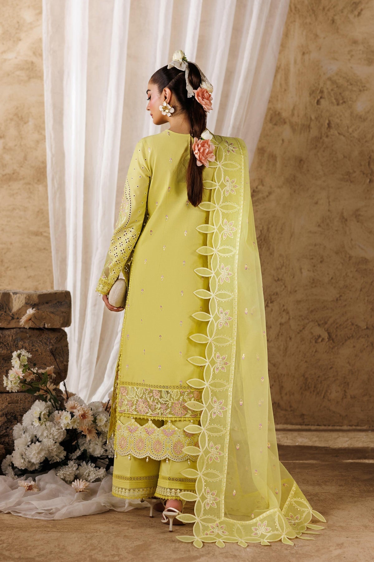 Akbar Aslam | Elea Lawn 26 | Felene - Luxury Dress - available at Maria Faisal in UK and USA.