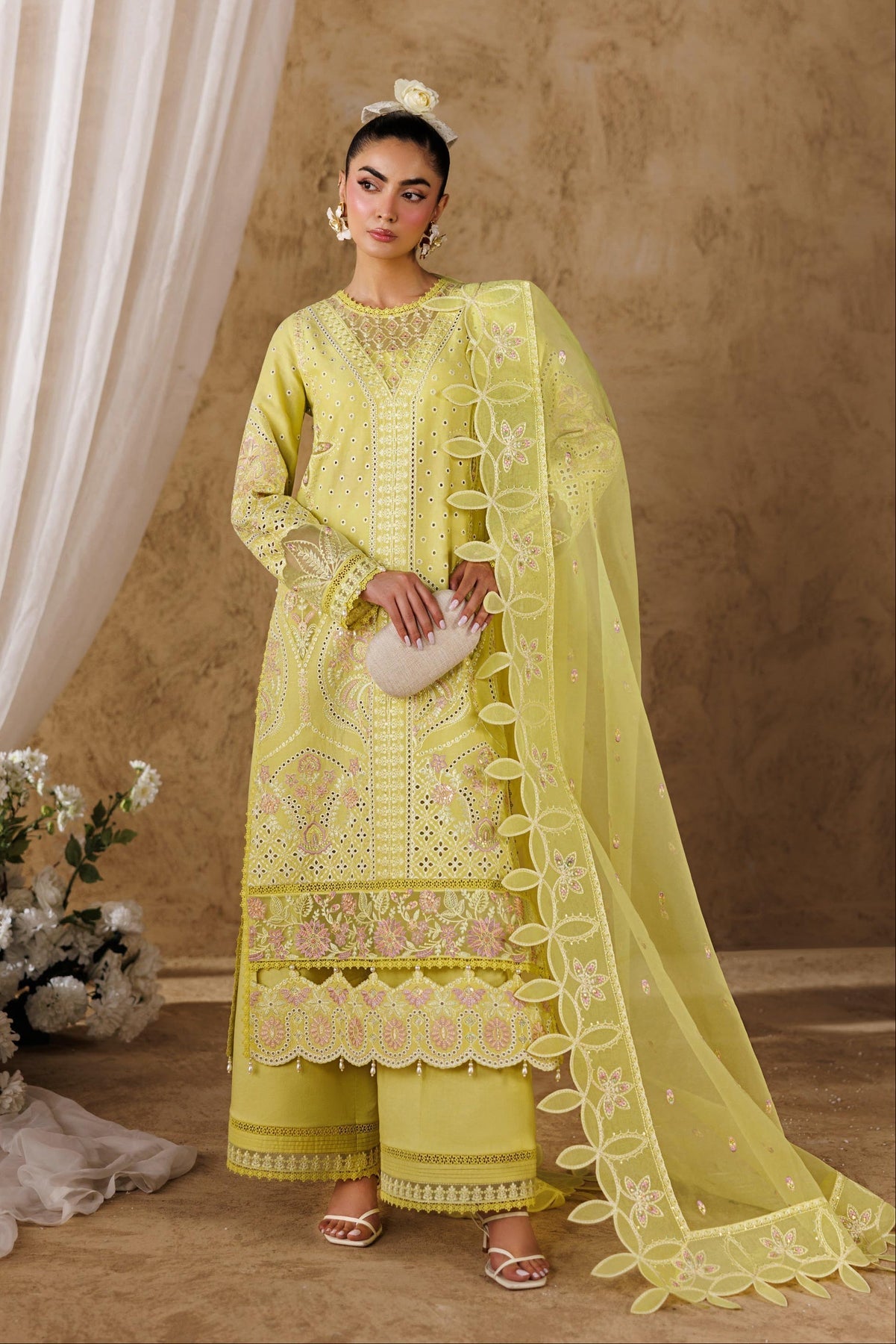 Akbar Aslam | Elea Lawn 26 | Felene - Luxury Dress - available at Maria Faisal in UK and USA.