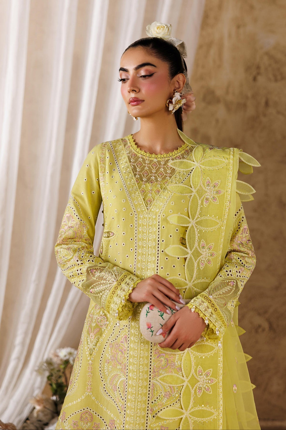 Akbar Aslam | Elea Lawn 26 | Felene - Luxury Dress - available at Maria Faisal in UK and USA.