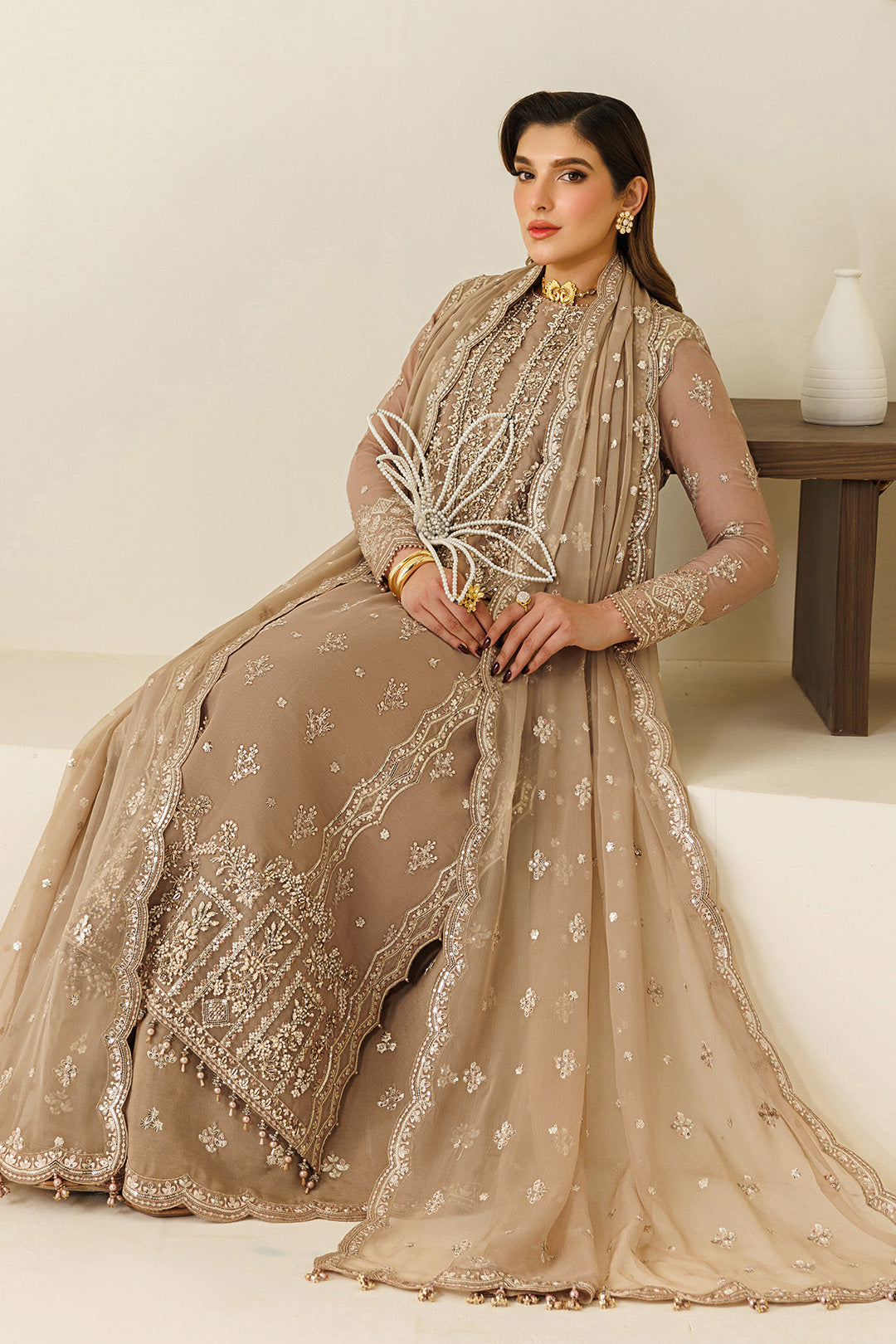 Alizeh | Aymal Luxury Bamber Chiffon | AF-BHM-4069-Dise - Formal Dress - available at Maria Faisal in UK and USA.