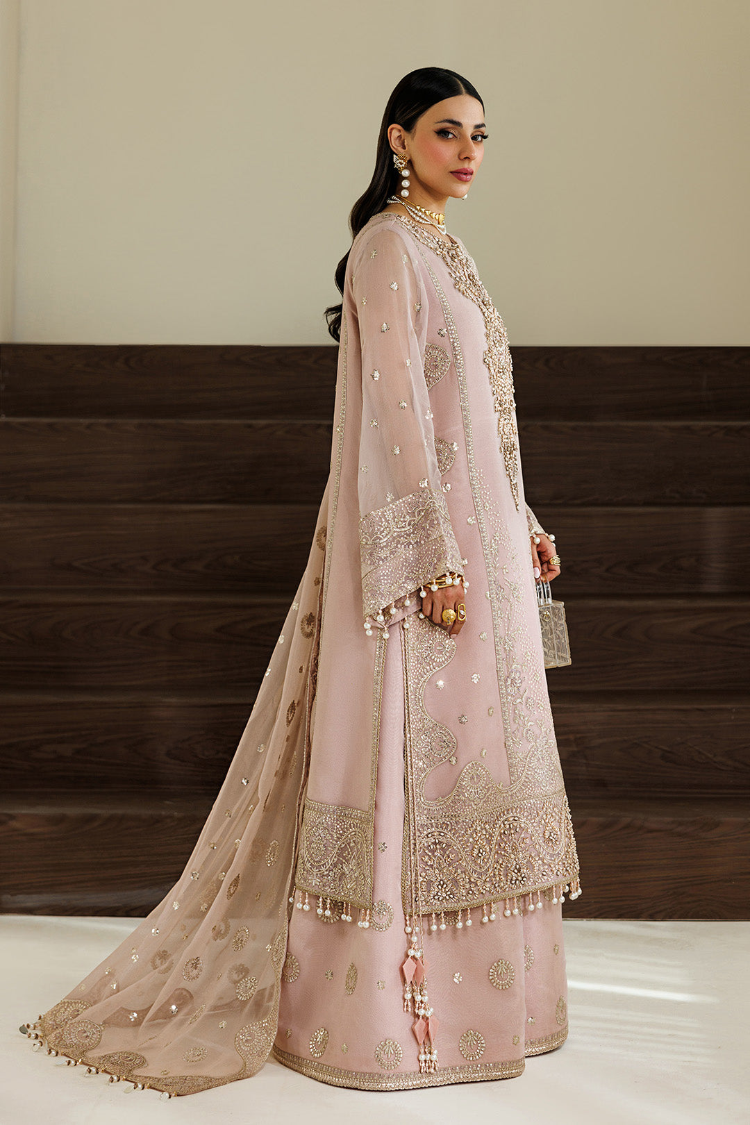 Alizeh | Aymal Luxury Bamber Chiffon | AF-BHM-4076-Reef - Formal Dress - available at Maria Faisal in UK and USA.