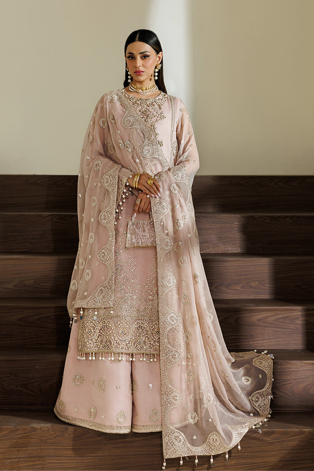 Alizeh | Aymal Luxury Bamber Chiffon | AF-BHM-4076-Reef - Formal Dress - available at Maria Faisal in UK and USA.