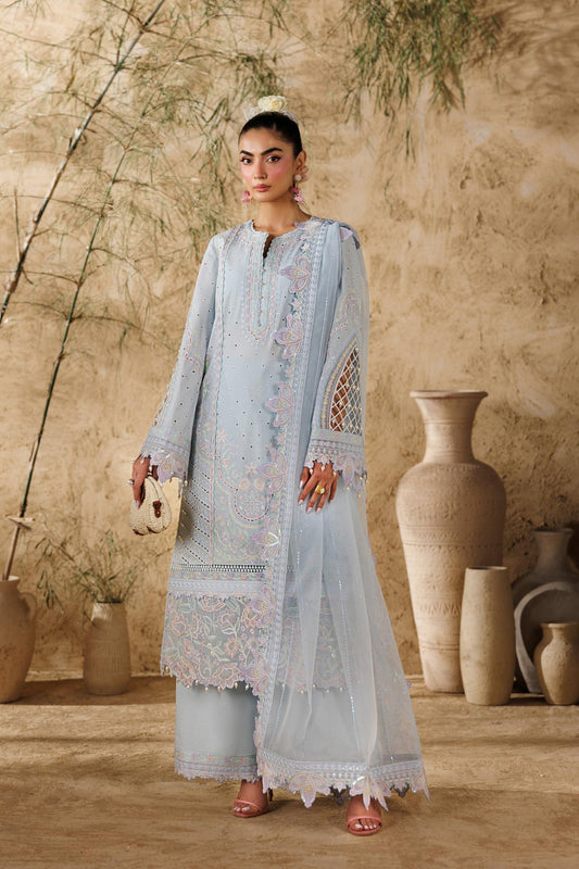 Akbar Aslam | Elea Lawn 26 | Saffron - Luxury Dress - available at Maria Faisal in UK and USA.