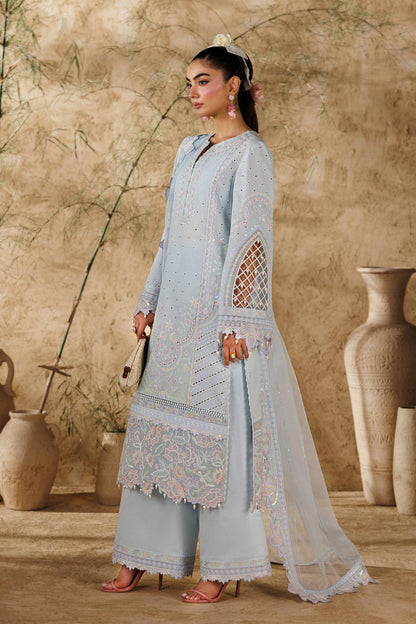 Akbar Aslam | Elea Lawn 26 | Saffron - Luxury Dress - available at Maria Faisal in UK and USA.